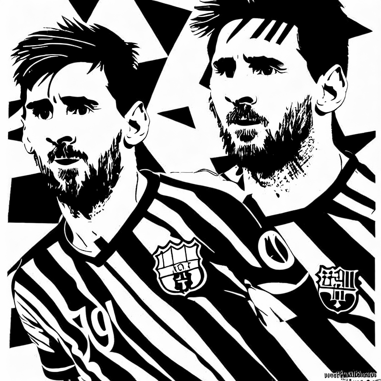 Coloring page of messi in brazil