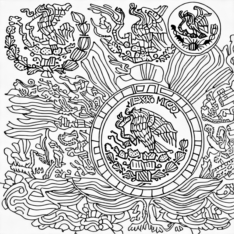 Coloring page of mexico