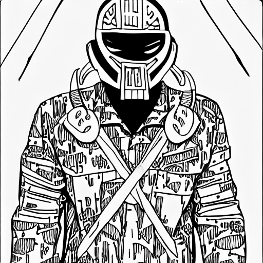 Coloring page of mf doom