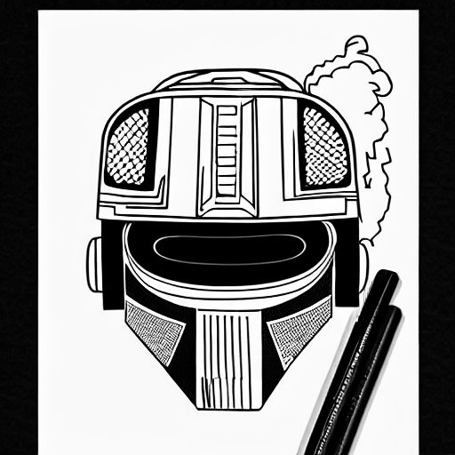 Coloring page of mf doom in space