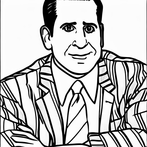 Coloring page of michael scott