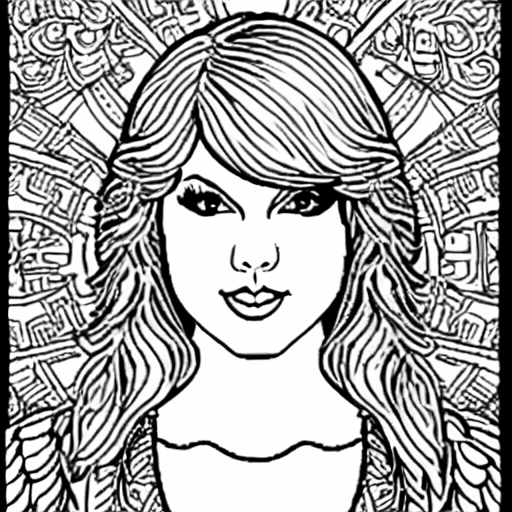 Coloring page of mindfulness taylor swift