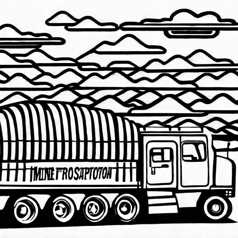 Coloring page of mine transportation