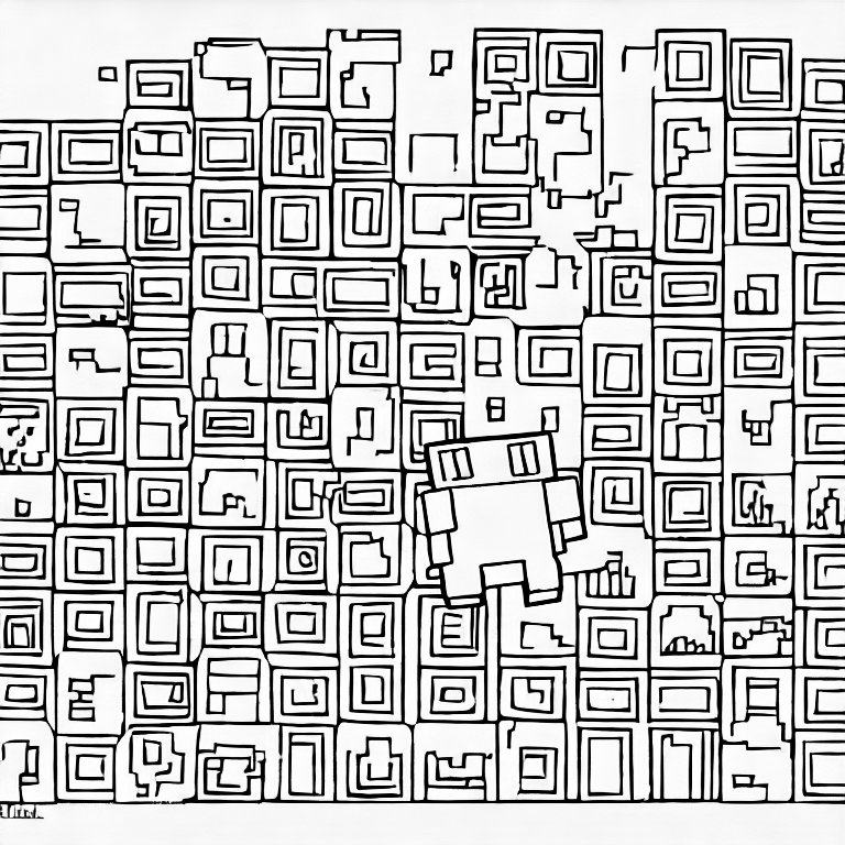 Coloring page of minecraft