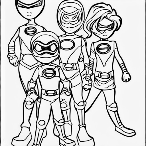 Coloring page of mini super heros