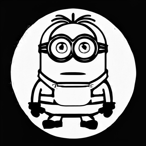 Coloring page of minions on the moon