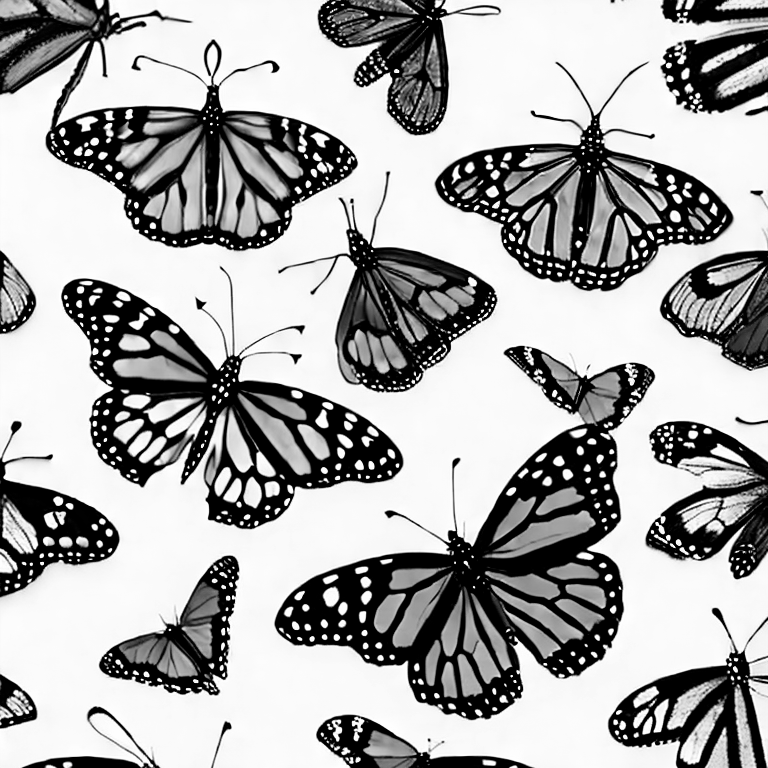 Coloring page of monarch butterflies