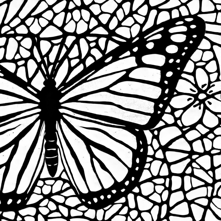 Coloring page of monarch butterfly