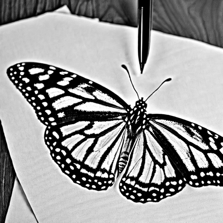 Coloring page of monarch butterfly