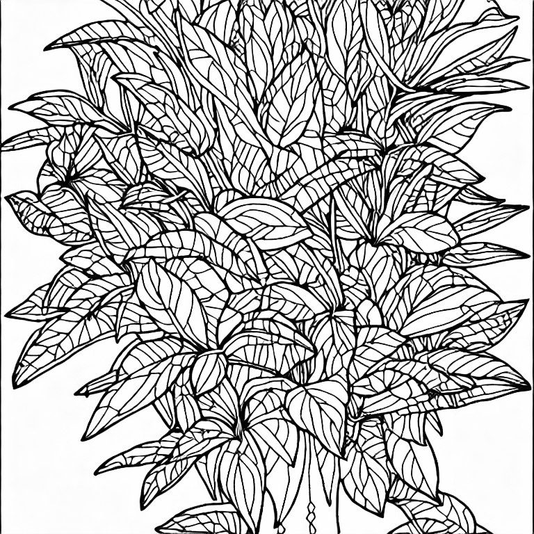 Coloring page of monestra plant