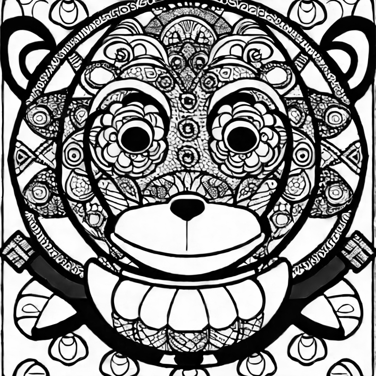 Coloring page of monkey