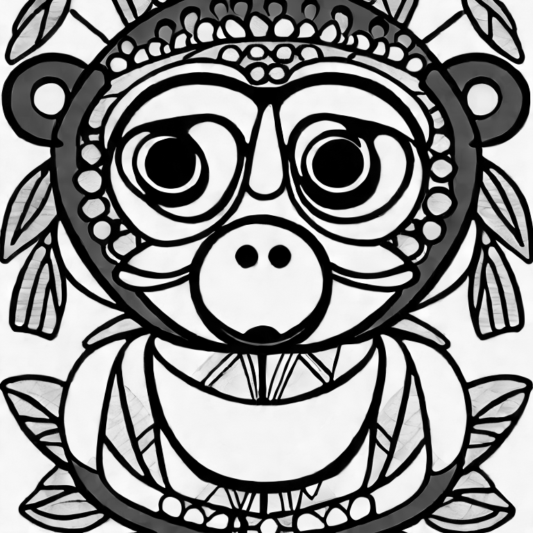 Coloring page of monkey riley