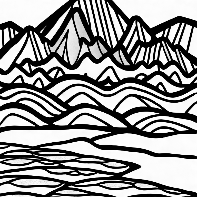 Coloring page of montain