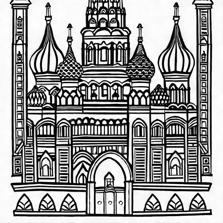 Coloring page of moscow kremlin