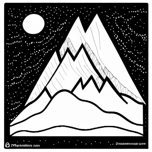 Coloring page of mountain