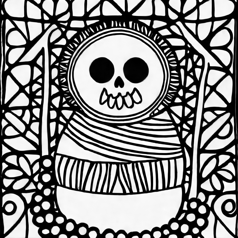 Coloring page of mummy