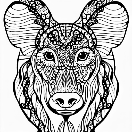 Coloring page of mystical animal