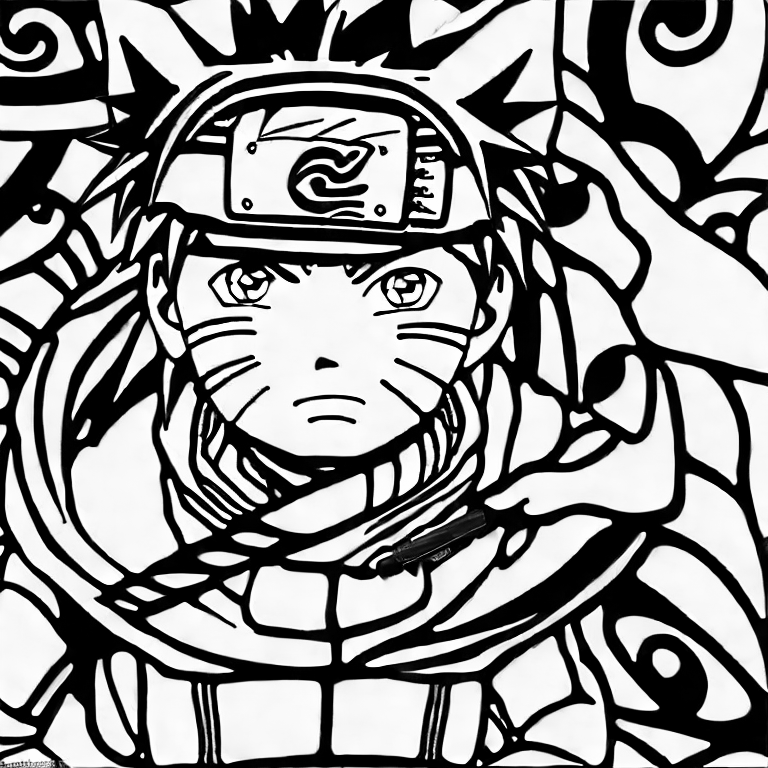 Coloring page of naruto theme