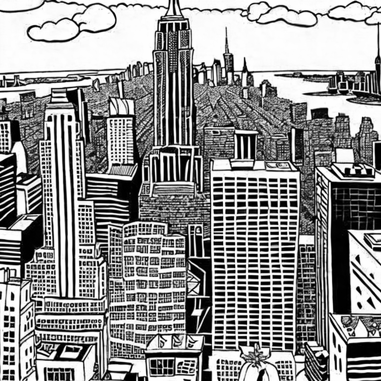 Coloring page of new york city