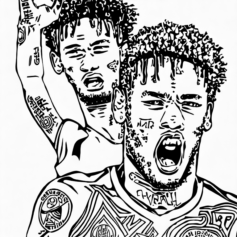 Coloring page of neymar