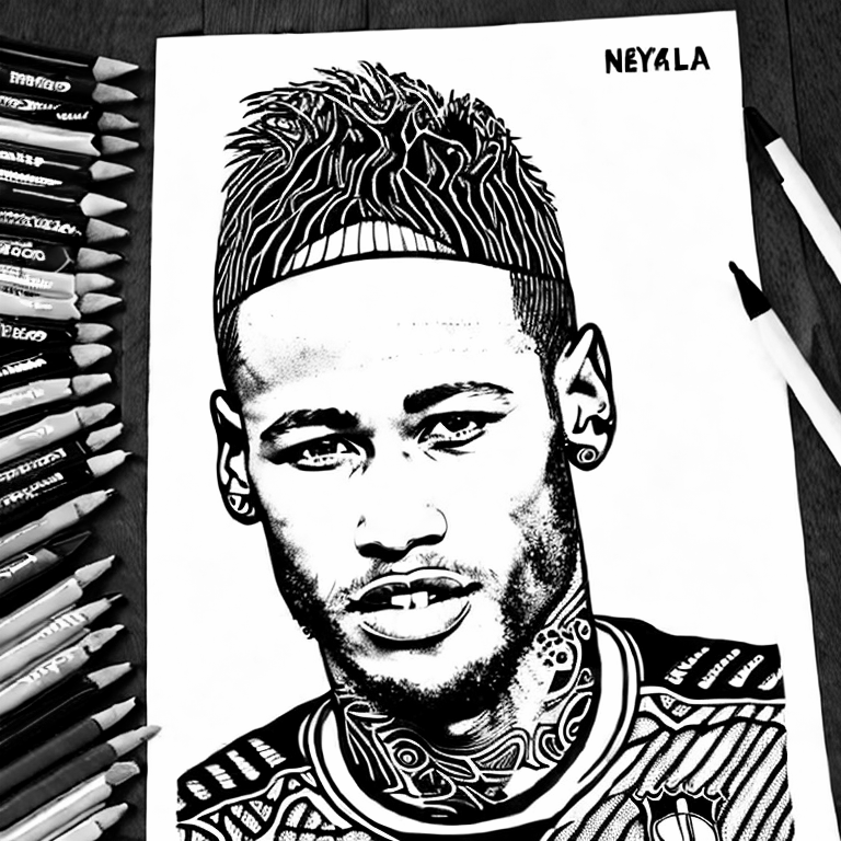 Coloring page of neymar
