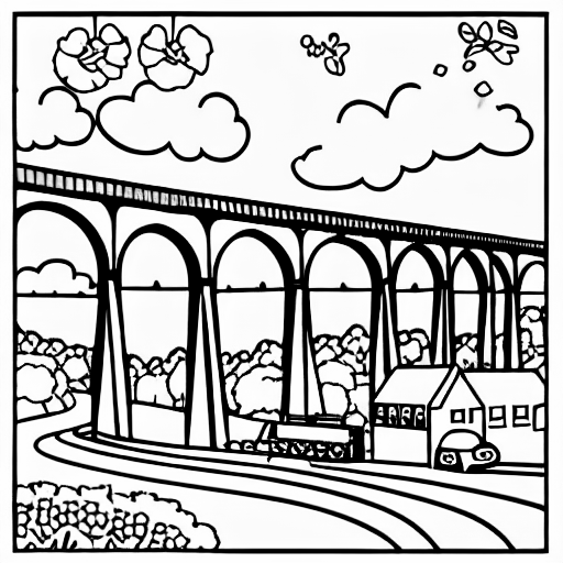 Coloring page of oldbury viaduct
