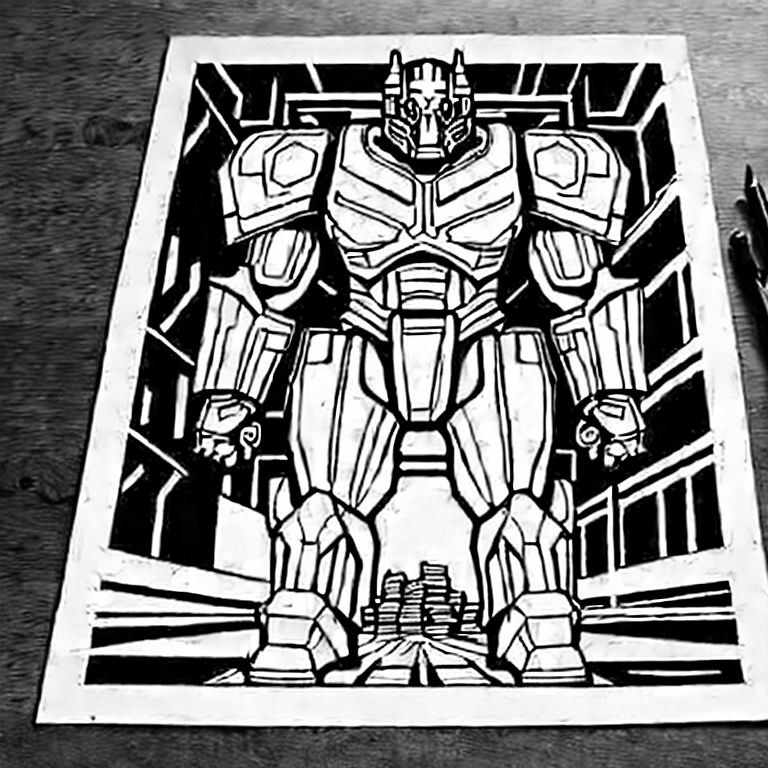 Coloring page of optimus prime