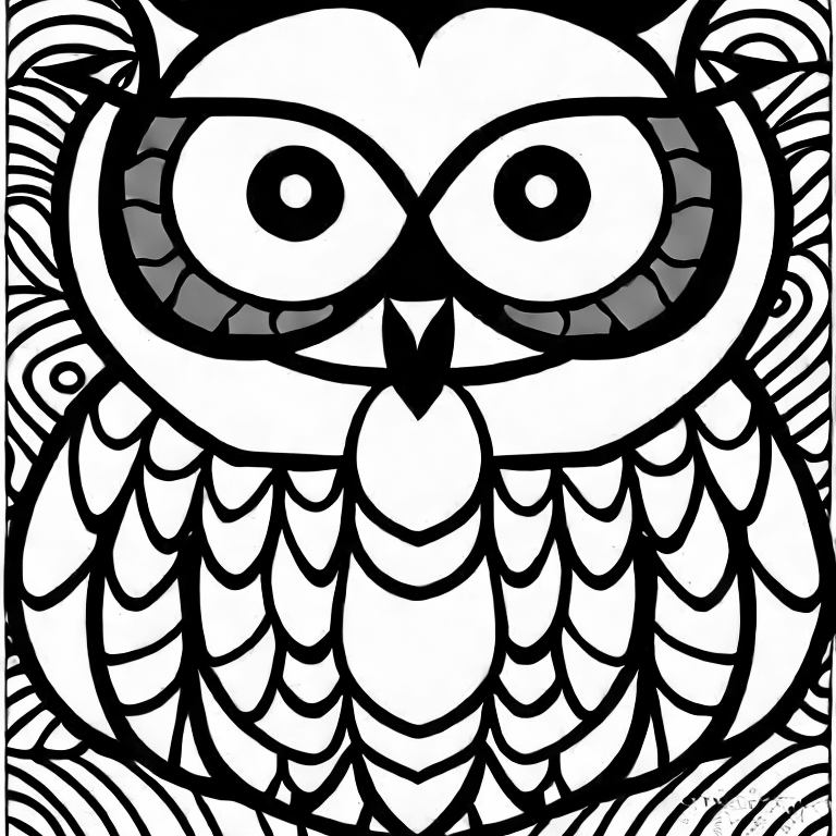 Coloring page of owl