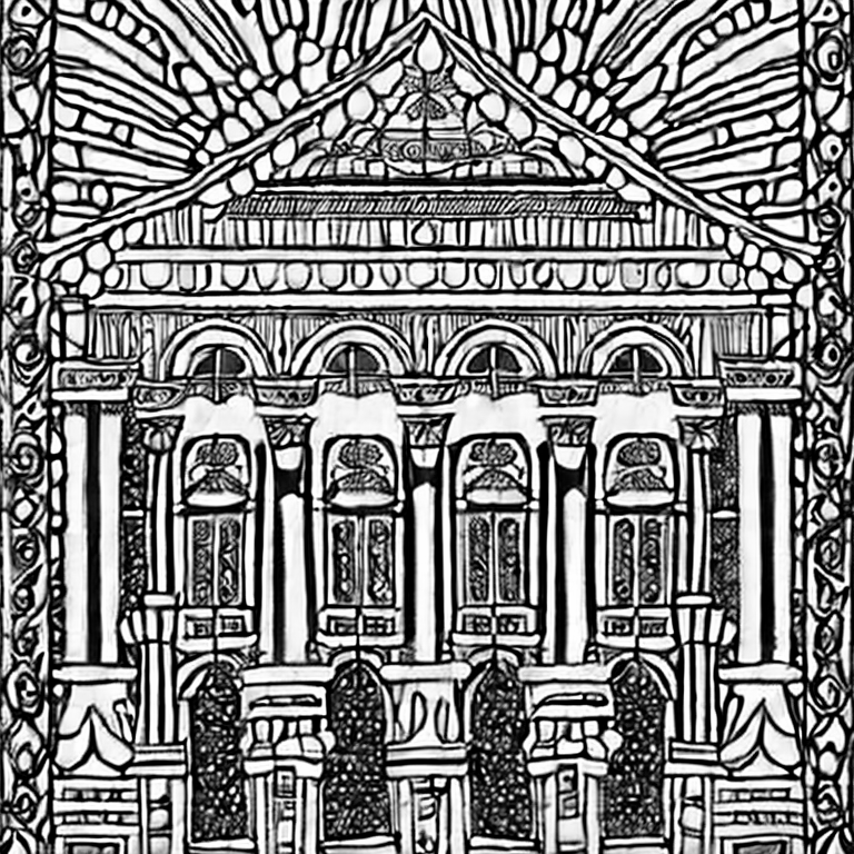 Coloring page of palace of love