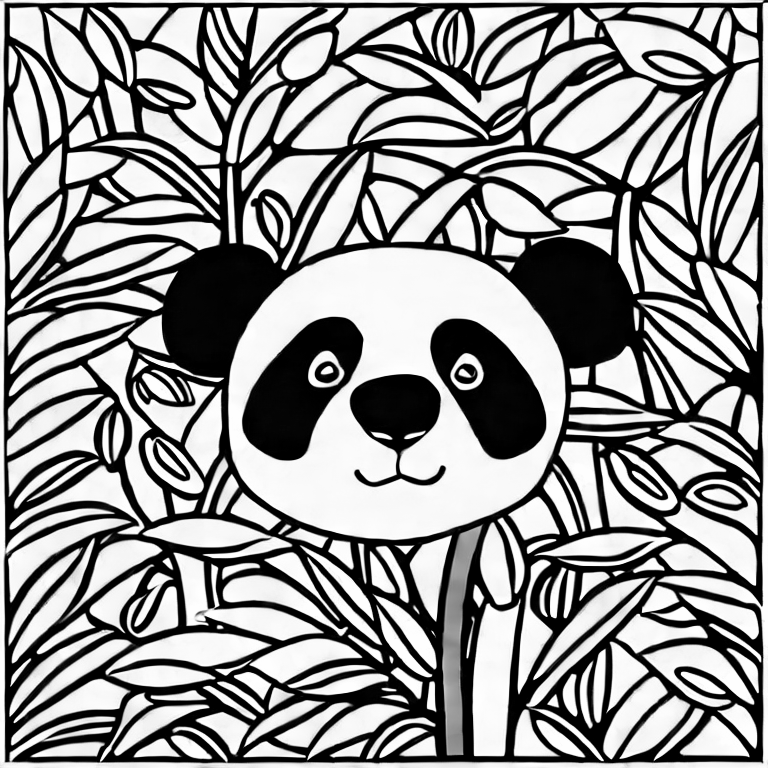 Coloring page of panda