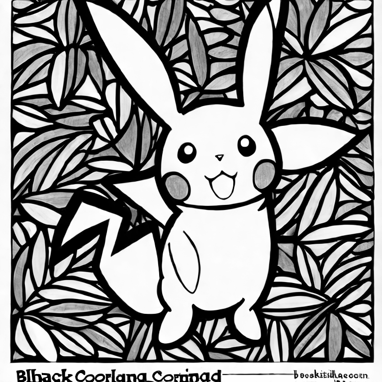 Coloring page of pikachu and eevee