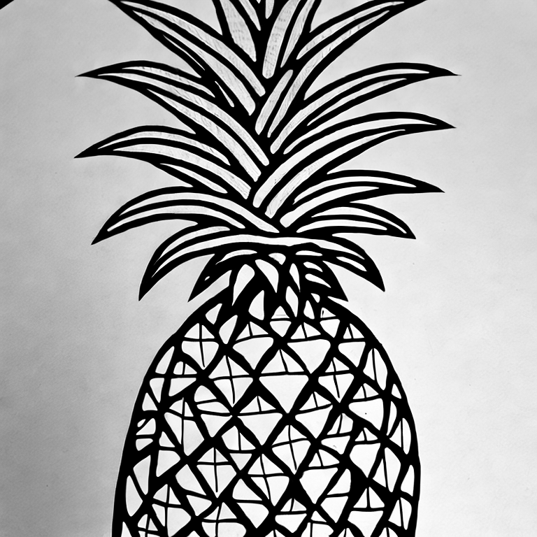 Coloring page of pineapple