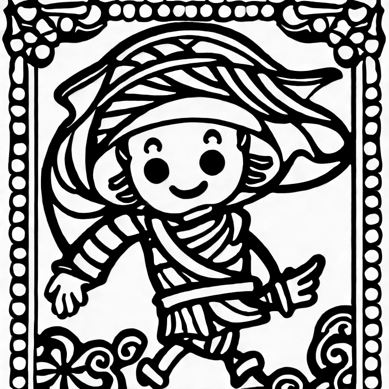 Coloring page of pirate
