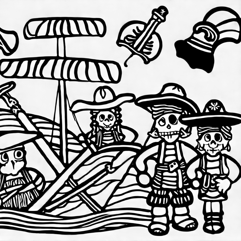 Coloring page of pirates