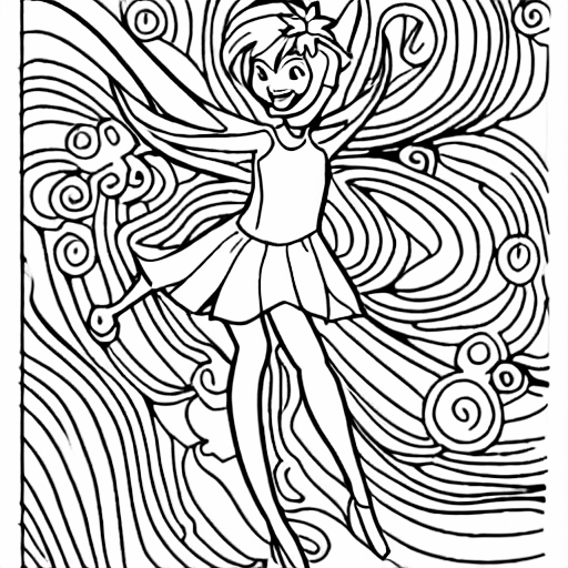 Coloring page of pixie dance