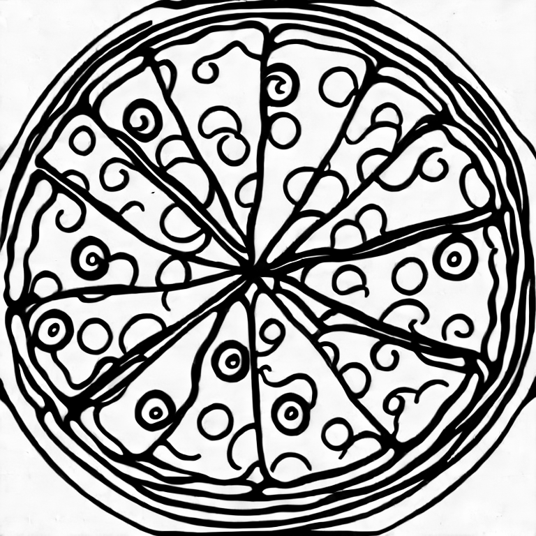 Coloring page of pizza