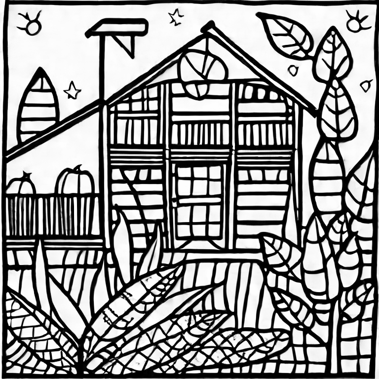 Coloring page of plant nursery
