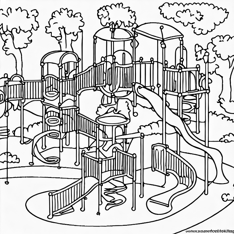 Coloring page of playground