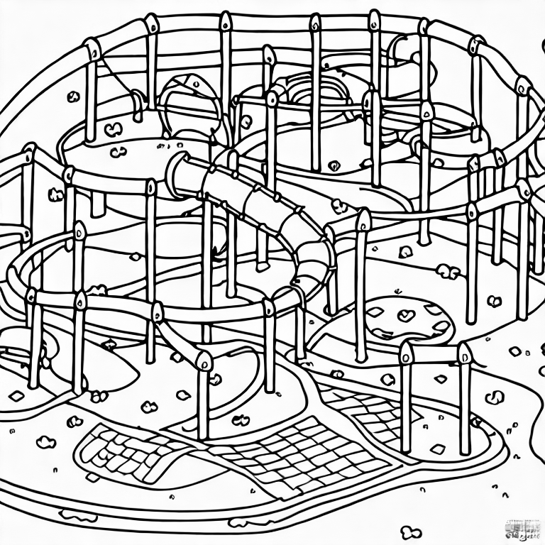Coloring page of playground