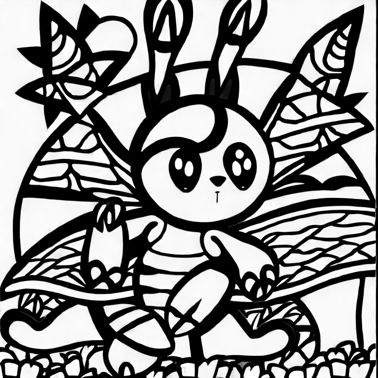 Coloring page of pokemonm