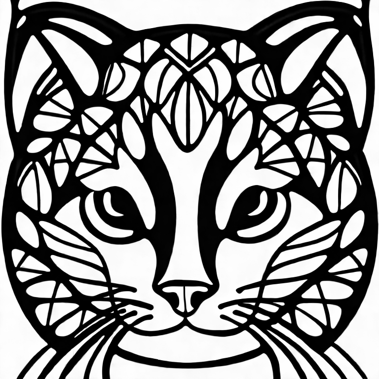 Coloring page of pretty cat