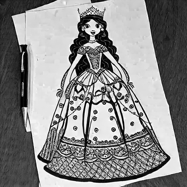Coloring page of princess