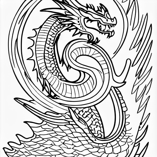 Coloring page of princess dragon