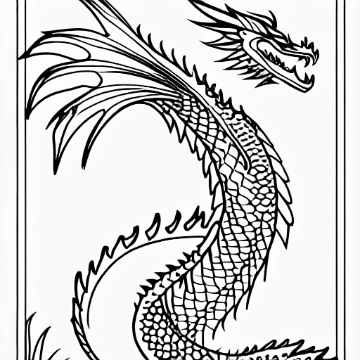 Coloring page of princess dragon