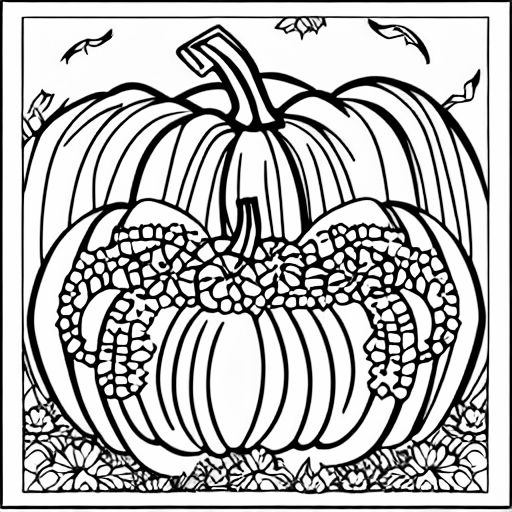 Coloring page of pumpkin