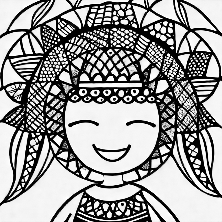 Coloring page of rain girl