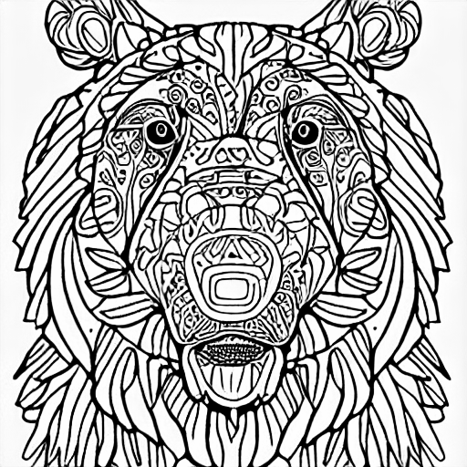 Coloring page of relentless bear brewer