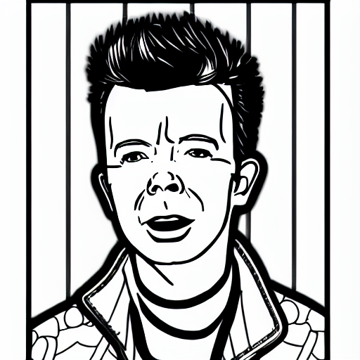 Coloring page of rick astley