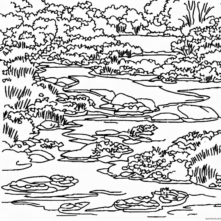 Coloring page of river
