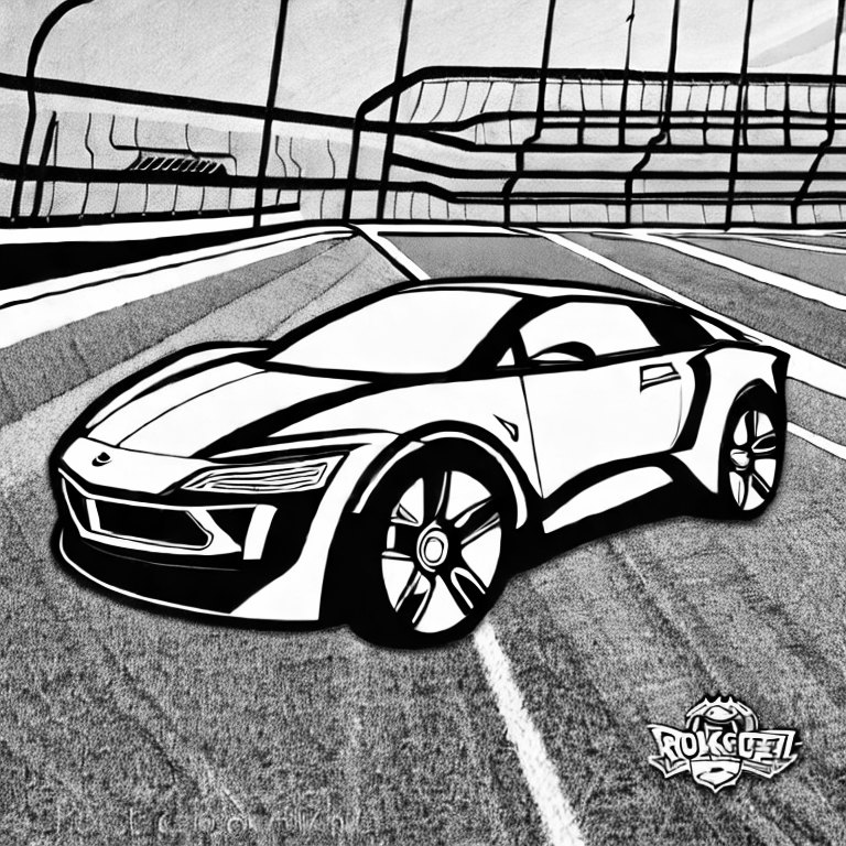 Coloring page of rocket league